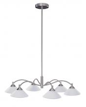 Kendal HPF8006-SN - Six Light Satin Nickel Down Chandelier