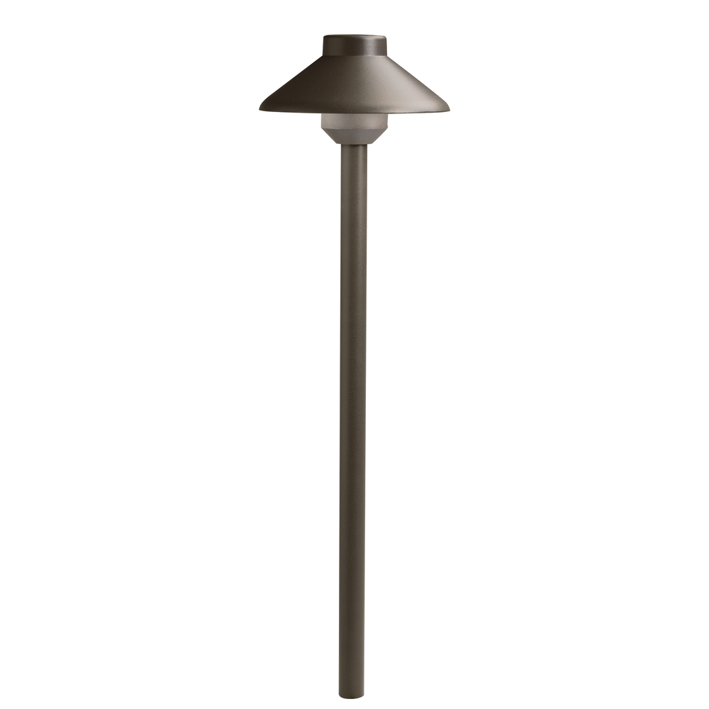 Short Stepped Dome 12V 3000K Path Light Textured Architectural Bronze