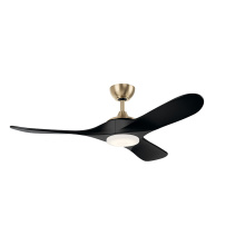 Kichler 310552CPZ - 52" Mylo Ceiling Fan with Satin Etch Cased Opal Glass in Champagne Bronze with Jet Black Wood Bl