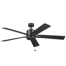 Kichler 330243SBK - 60 Inch Lucian II 5 Blade Indoor Ceiling Fan in Satin Black with Reversible Silver and Black Blades