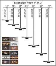 Kichler 360004DBK - Dual Threaded 48" Downrod Distressed Black