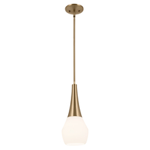 Kichler 52529CPZ - Deela 17 Inch 1 Light Pendant with Satin Etched Cased Opal Glass in Champagne Bronze