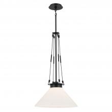 Kichler 52581BK - Albers 18.25 Inch 1 Light Pendant with Opal Glass in Black