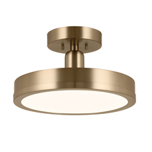 Kichler 52589CPZ - Riu 14.25 Inch 1 Light LED Semi-Flush with Opaque White Acrylic Diffuser in Champagne Bronze