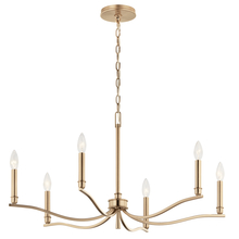 Kichler 52695CPZ - Malene 32 Inch 6 Light Chandelier in Champagne Bronze