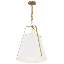 Kichler 52711WH - Etcher 18 Inch 2 LT Pendant with Etched Painted White Glass Diffuser in White and Champagne Bronze