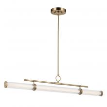 Kichler 52754CPZLED - Riven 60.25 Inch LED 1 Light Linear Chandelier with Clear Fluted Glass in Champagne Bronze