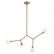 Kichler 52762CPZ - Cassius 39.5 with Opal Glass inch 4 LT Convertible Chandelier with Opal Glass in Champagne Bronze