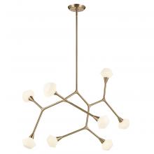 Kichler 52763CPZ - Cassius 52.5 with Opal Glass inch 8 LT Convertible Chandelier with Opal Glass in Champagne Bronze