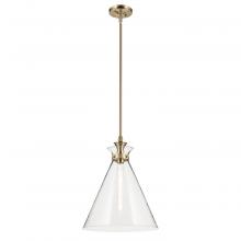 Kichler 52775CPZCLR - Laria 16 Inch 1 Light Pendant with Clear Glass in Champagne Bronze