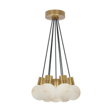 Visual Comfort & Co. Modern Collection SLCH543WDBHAB - Mina Alabaster 7-Light Small Chandelier