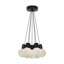 Visual Comfort & Co. Modern Collection SLCH543WDIB - Mina Alabaster 7-Light Small Chandelier