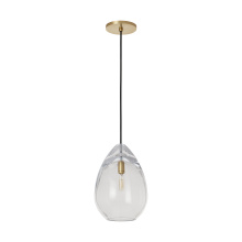 Visual Comfort & Co. Modern Collection SLPD279CNB-L - Sean Lavin Alina 1-light dimmable medium accent pendant with natural brass finish and glass shade