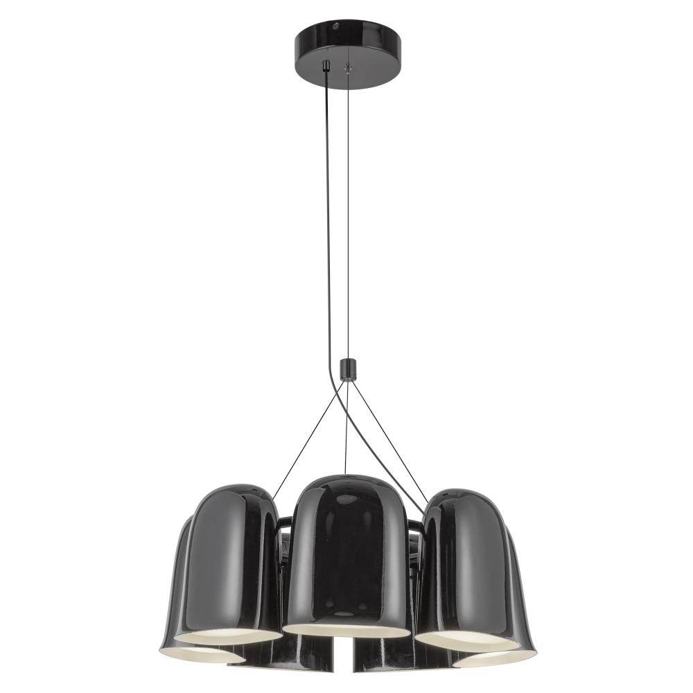 Bell 20-in Glossy Black LED Chandelier