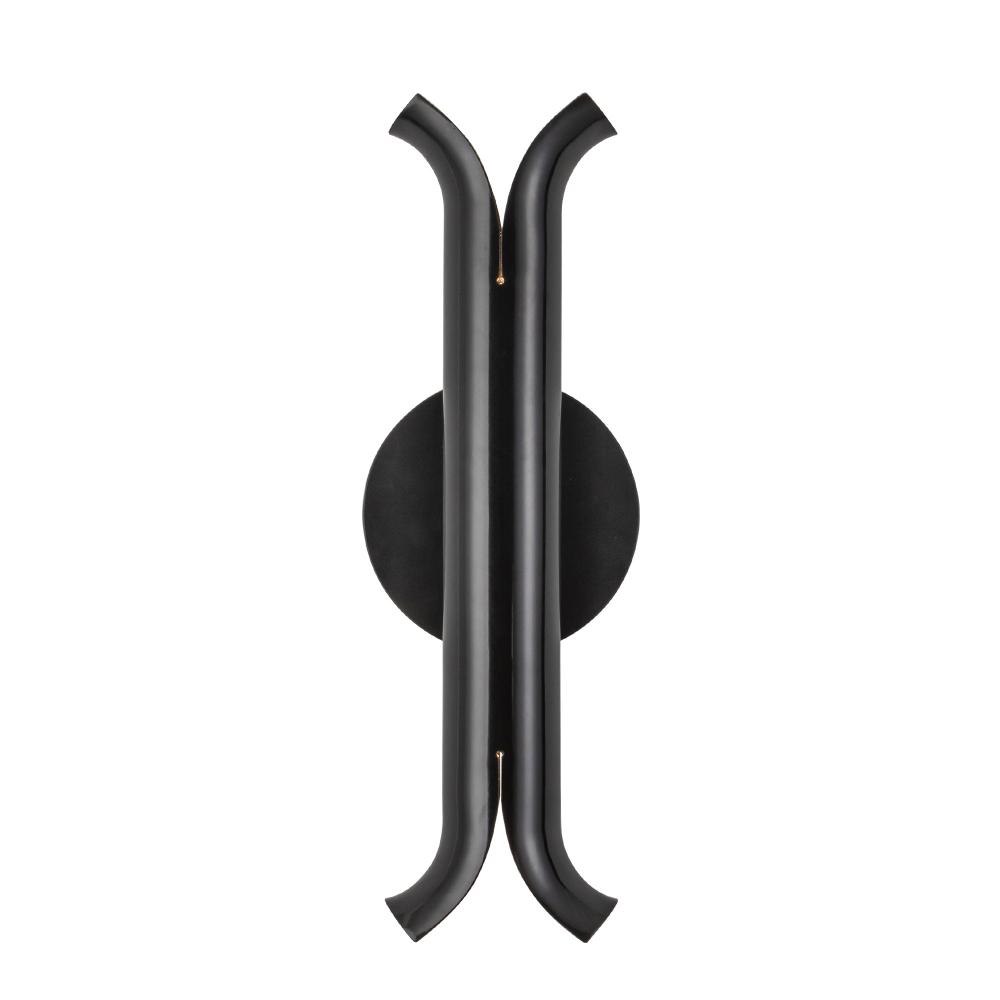 Husk 14-in Glossy Black LED Wall Sconce