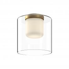 Kuzco Lighting Inc FM53509-BG/CL - Birch 9-in Brushed Gold/Clear LED Flush Mount