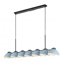 Kuzco Lighting Inc LP57642-BK/CER - Atlas 42-in Black/Cerulean Socket Linear Pendant