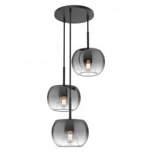 Kuzco Lighting Inc CH57514-BK/SM - Samar 14-in Black/Smoked 3 Lights Chandeliers