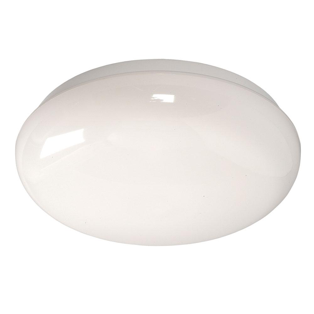 LED Flush Mount Ceiling Light or Wall Mount Fixture - in White finish with White Acrylic Lens