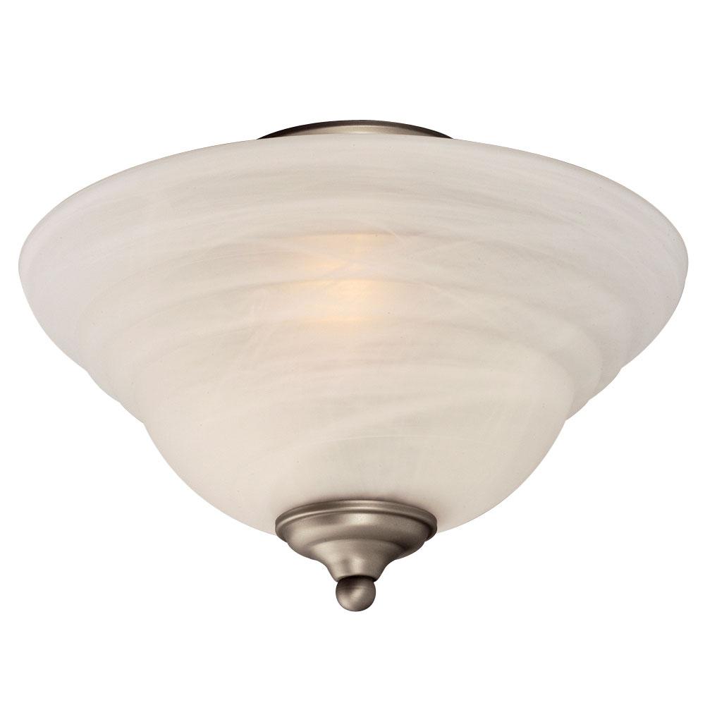 Semi-flush Mount Ceiling Light - in Pewter finish with Marbled Glass