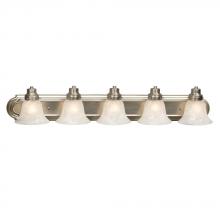 Galaxy Lighting 705606BN - Five Light Vanity - Brushed Nickel w/ Marbled Glass