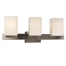 Galaxy Lighting 712823BN - Three Light Vanity - Brushed Nickel w/ Satin White Glass