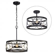 Galaxy Lighting 924690SLV/BK - Pendant/SEMI-FLUSH SLV/BK