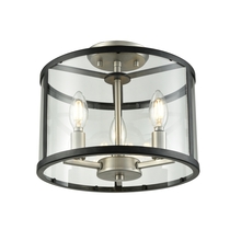 DVI DVP25411BN/GR-CL - Downtown 3 Light Semi-Flush Mount