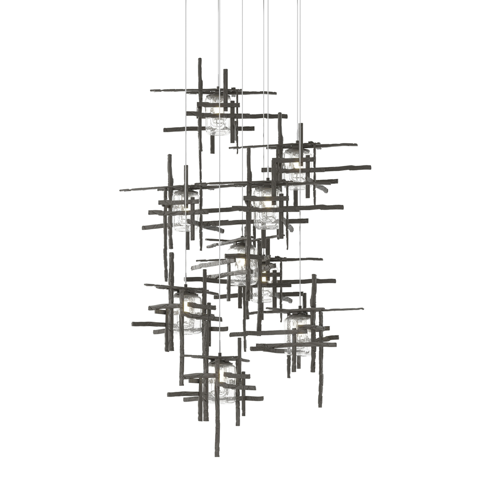 Tura 9-Light Seeded Glass Pendant