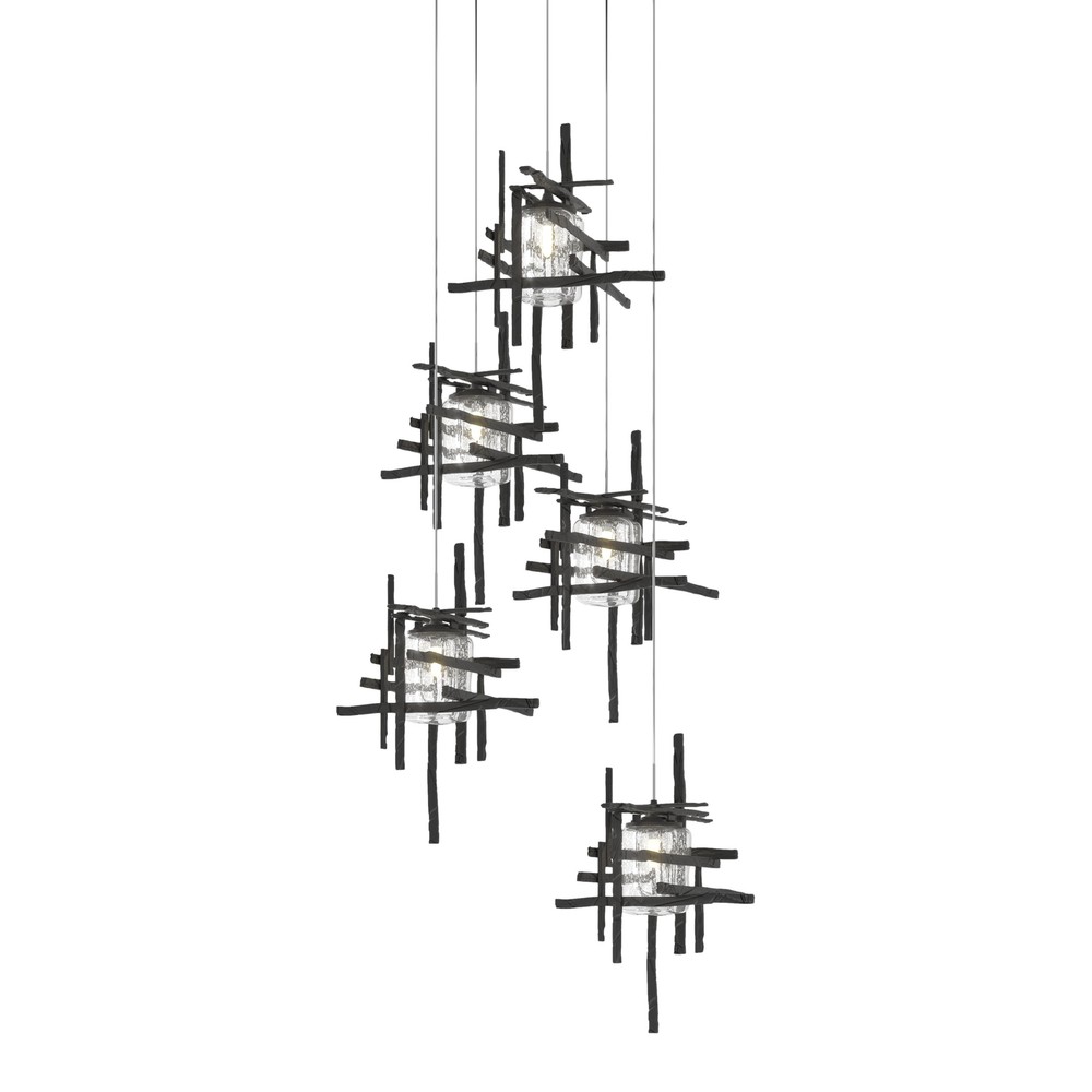 Tura 5-Light Seeded Glass Pendant