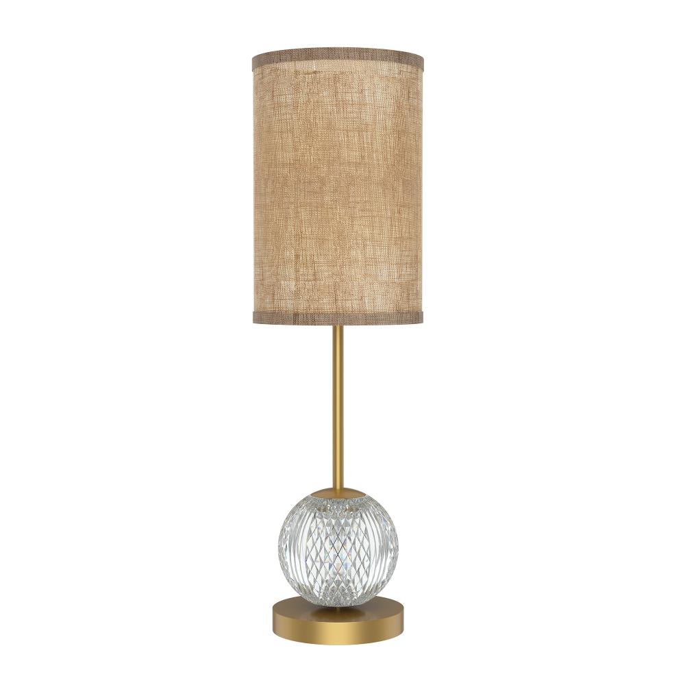 Marni 21-in Natural Brass/White Linen LED Table Lamp