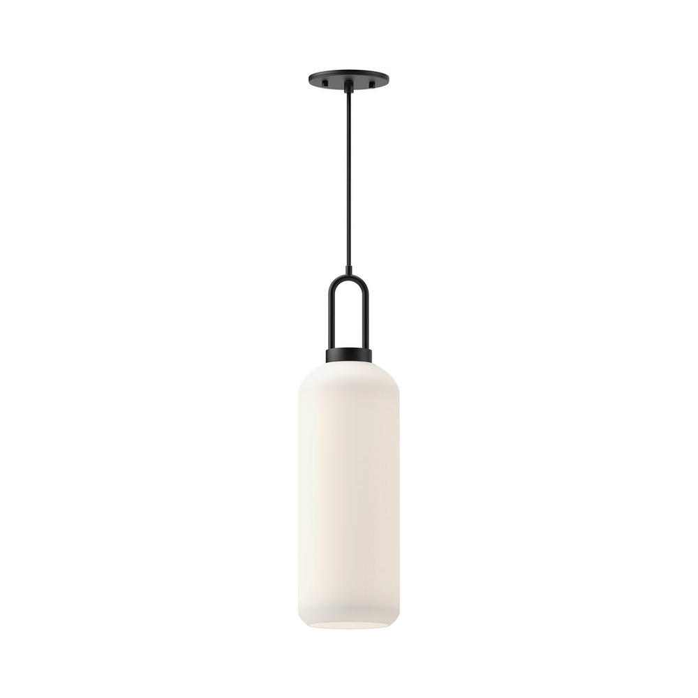 Soji 6-in Matte Black/Opal Matte Glass 1 Light Pendant