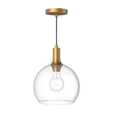 Alora Lighting PD506210AGCL - Castilla 10-in Aged Gold/Clear Glass 1 Light Pendant