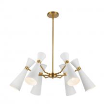 Alora Lighting CH574632WHAG - Blake 32-in White/Aged Gold Socket Chandelier