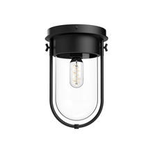 Alora Lighting FM539008MBCL - Cyrus 8-in Clear Glass/Matte Black 1 Light Flush Mount