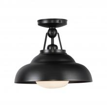 Alora Lighting SF344012UBGO - Palmetto 12-in Urban Bronze/Glossy Opal 1 Light Semi Flush Mount