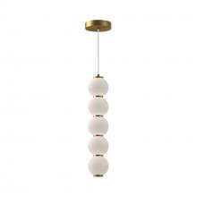 Alora Lighting PD531515AGOP-UNV - Bijou 5-in Aged Gold/Opal Matte Glass LED Pendant