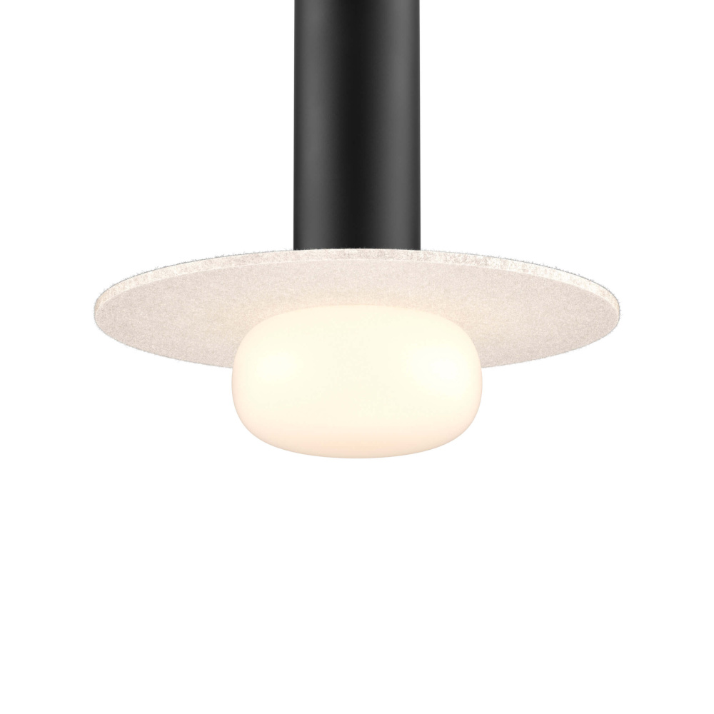 Glass ball and felt disk - Light beige
