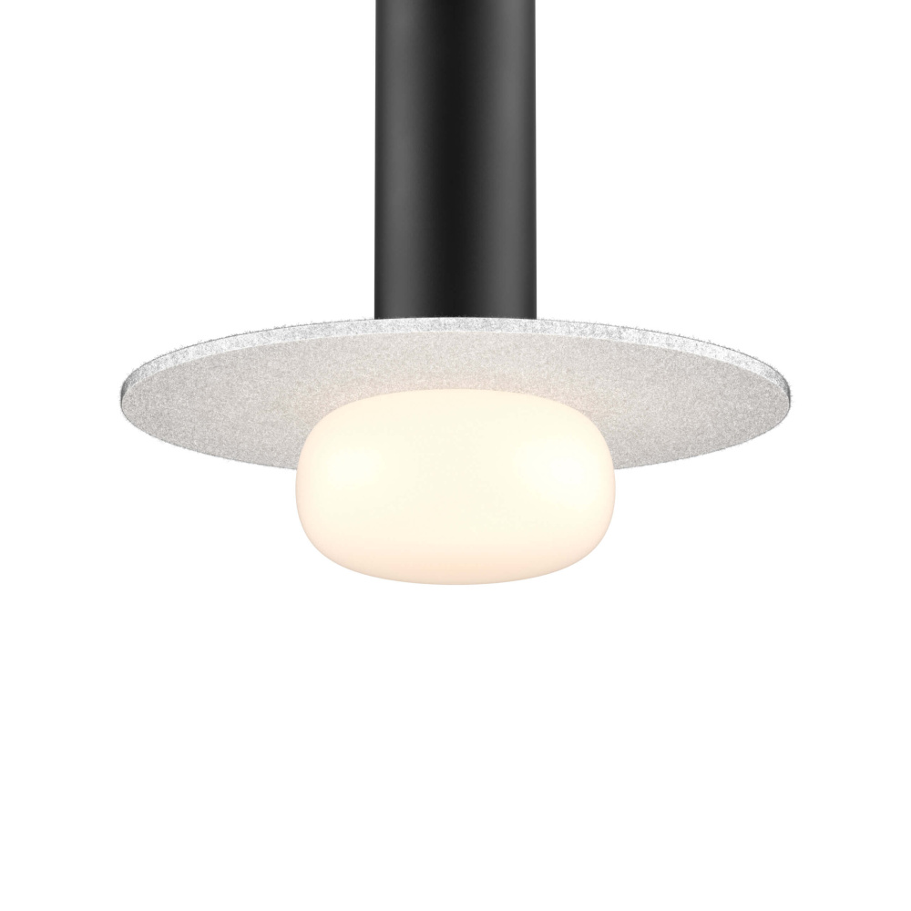 Glass ball and felt disk - Light gray
