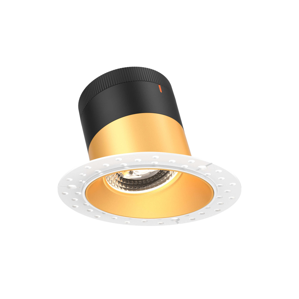 4in Modular Downlight, 5CCT, 35 degree Beam Angle, Slope Ceiling, Gold,Trimless