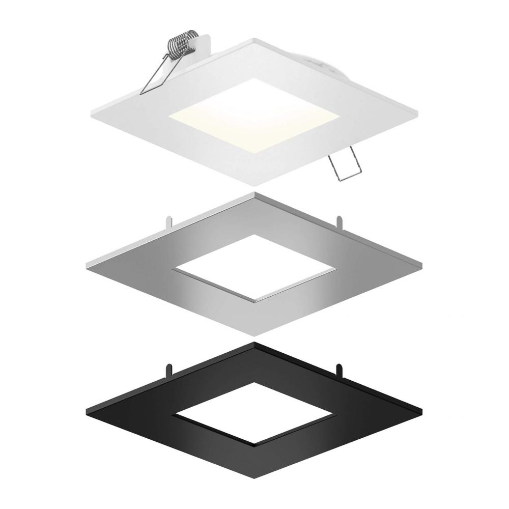 Recessed square panel light with included trims - universal 120V-347V, 0-10V dimming