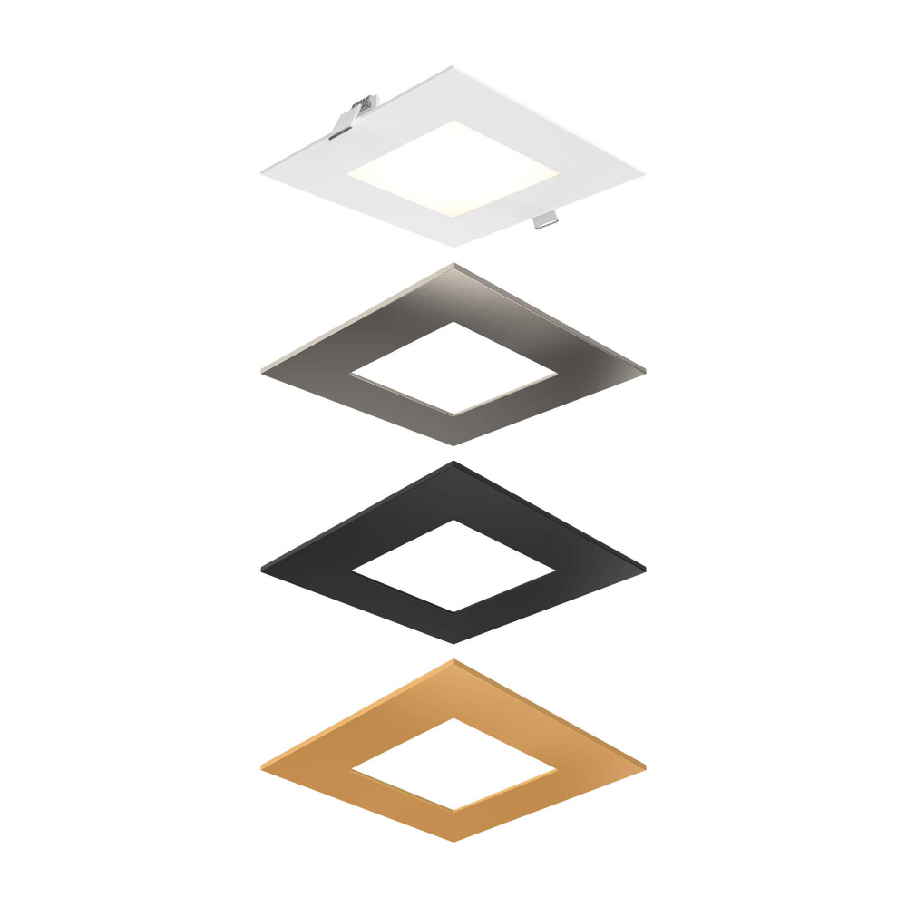 Recessed square panel light with included trims