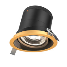 Dals RC06-CC-60-GMBBK-TGD - 6in Modular Downlight, 5CCT, 60 degree Beam Angle, Gimbal Reflector, Black, Gold trim