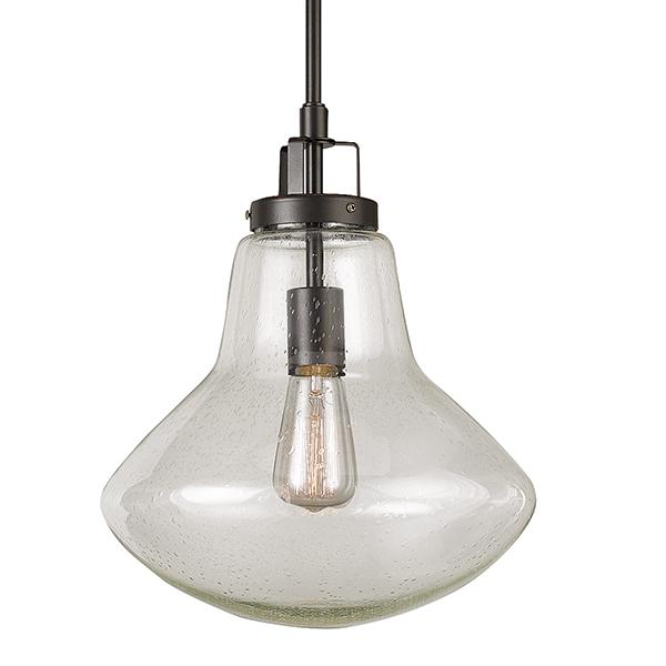 Dayton - Pendant Light in Java Gold and Seeded Glass