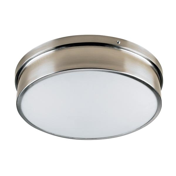 Lunette - Flush Mount in Brushed Chrome with Opal Glass