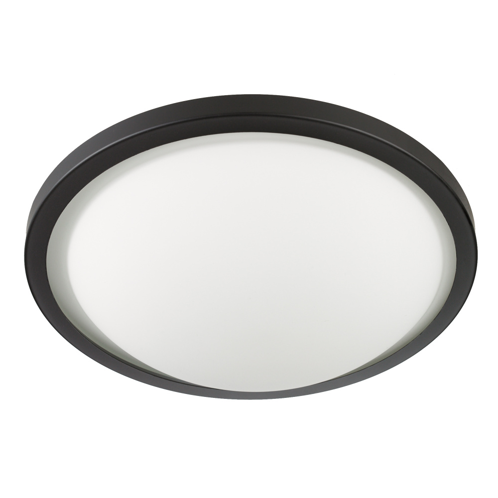 Halo - LED 16" Flush Mount in Black with Opal Glass