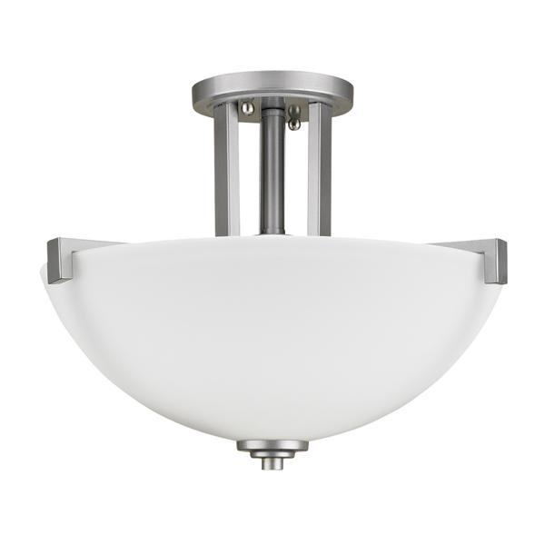 Iris Semi Flush Mount Brushed Chrome