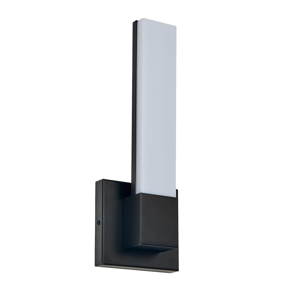 Rook - LED Wall Sconce in Black with Acrylic Lens