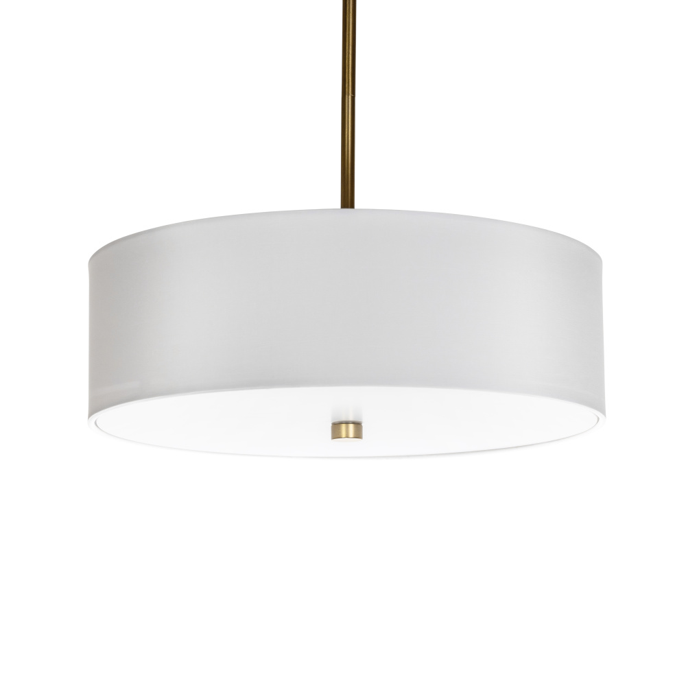 Vyre - 16" pendant in Soft Gold with a White Shade