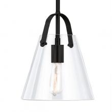 Russell Lighting 237-001/BLK/CL - Cosmo - 1 Light Pedant in Black with Clear Glass